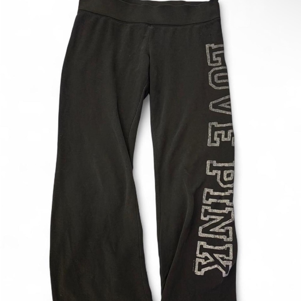 PINK Victoria's Secret Black Joggers with Logo